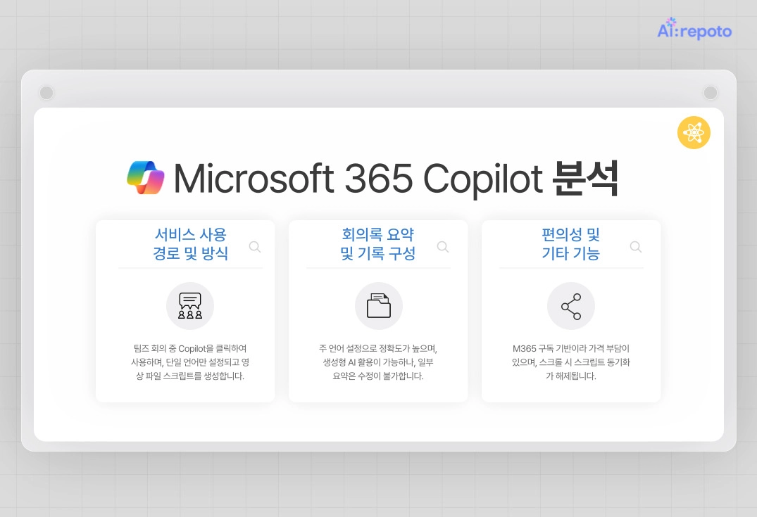 Microsoft 365 Copilot AI회의록 분석